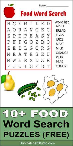 Food Word Search Free Printable Puzzles Diy Projects Patterns