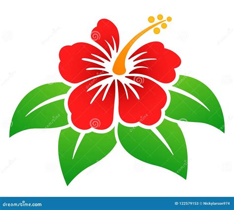 Diseño Colorido De La Flor Del Hibisco Del Vector Ilustración del