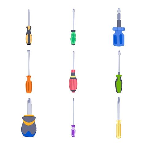 Premium Vector Screwdriver Set Cartoon Home Construction Driver