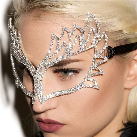 Full Face Rhinestone Mask Veil Facial Jewelry Accessories Exaggerated