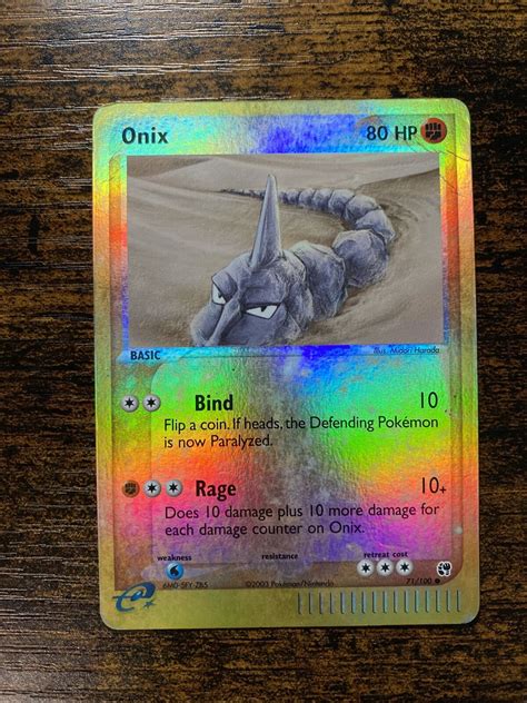 Onix Reverse Holo Pokemon Card Ebay