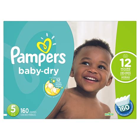 Amazon.com: Pampers Baby-Dry Disposable Diapers Size 5, 160 Count ...