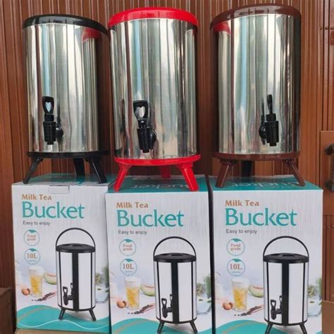 Jual Milk Tea Bucket Liter Tempat Air Panas Stainless Tempat Teh