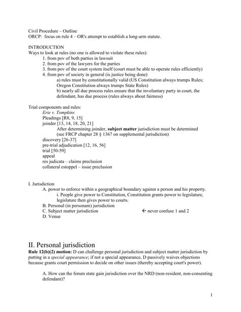 Civil Procedure Outline