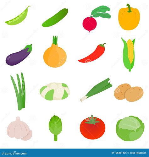 Vegetables Icons Set Isometric 3d Style Stock Illustration