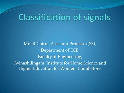 Classification Of Signals PPT