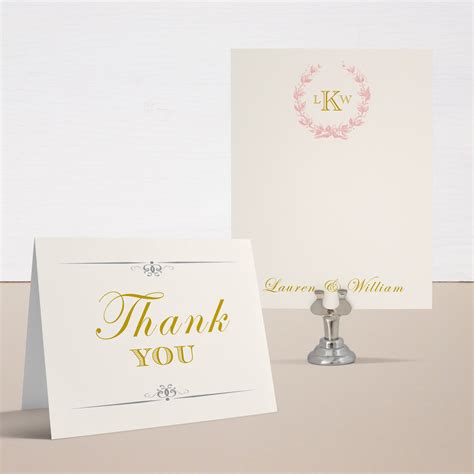 Gold And Blush Mongoram Customizable Modern Thank You Cards Beacon Lane