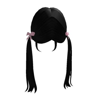 Cheveux De Queue De Cheval Mignons Anime Fille Noirs Roblox