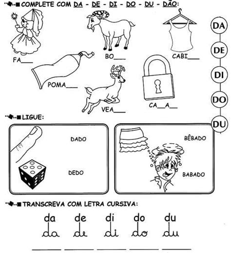 Palavras Com Da De Di Do Du Dão - ATIVIDADES COM AS SÍLABAS DA DE DI DO DU