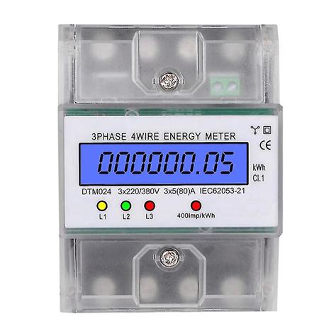 Medidor de energía trifásico de 4 hilos 220 380v 5 80a Consumo de