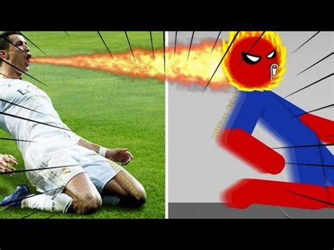 Real Football Vs Stickman Dismounting Funny Moments Youtube