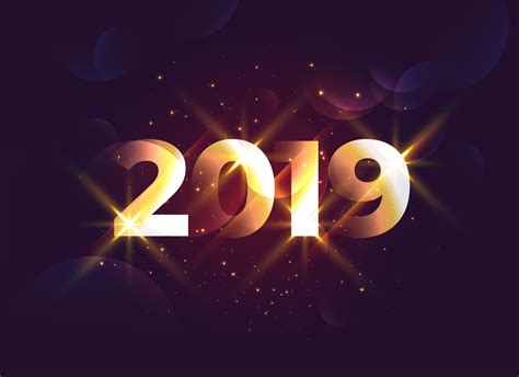 shiny 2019 creative new year background - Download Free Vector Art