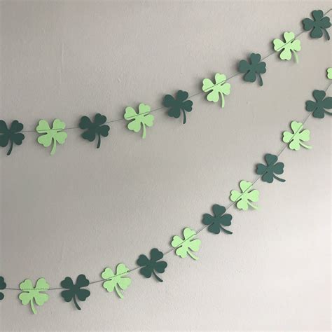 St Patrick S Day Shamrock Garland Lucky Clover Garland Green Clover