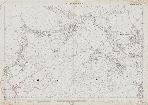 Old Ordnance Survey Map Of North Bovey Devon In 1905