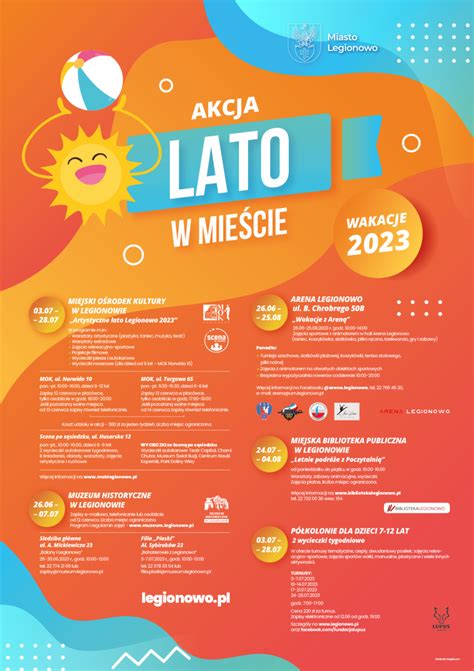 Akcja Lato w mieście 2023 informacje zbiorcze Miasto Legionowo