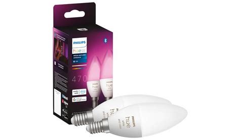 Buy Philips Hue E14 Colour Smart Bulb With Bluetooth- 2 Pack | Smart ...