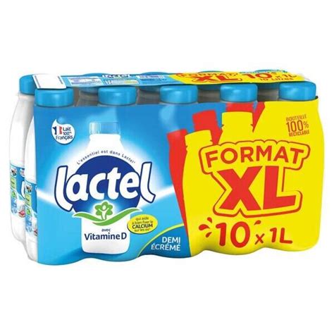 Promo Lactel lait u h t demi écrémé format xl chez Carrefour