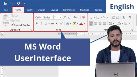 Microsoft Word User Interface Tabs Groups Commands Status Bar