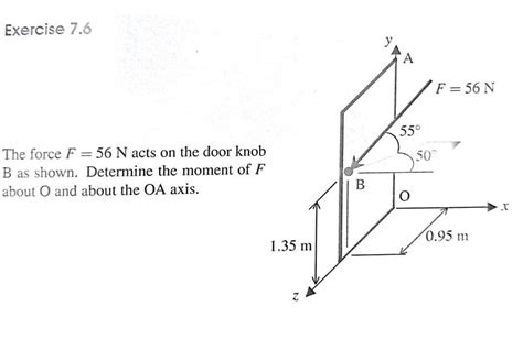 Solved Exercise 7 6 F 56N 55 500 The Force F 56 N Acts On Chegg