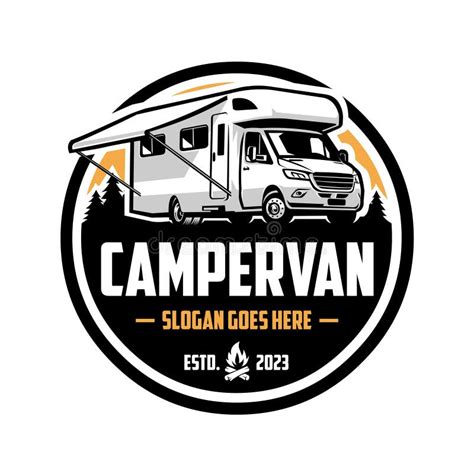 Classic Motorhome Campervan Vector Illustration Isolated Stock Vector