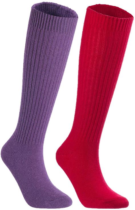 Lian Lifestyle Big Girls Womens 2 Pairs Exceptional Non Slip Cozy And Cool Knee High Wool