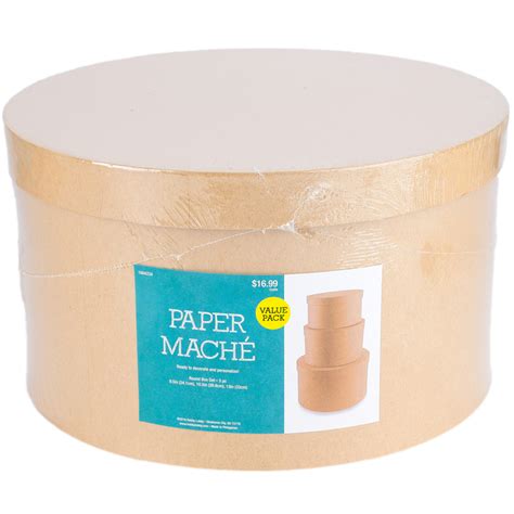 Large Paper Mache Round Boxes With Removable Lids Mardel