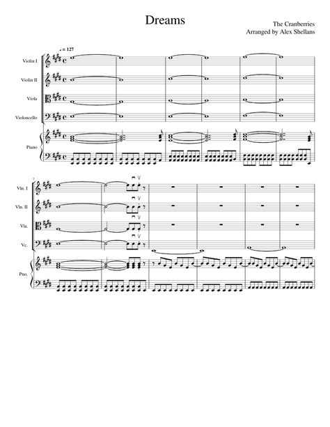 Dreams Sheet music for Piano, Violin, Viola, Cello (Piano Quintet) | Musescore.com