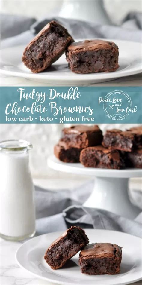 Fudgy Double Chocolate Keto Brownies Peace Love And Low Carb Recipe Keto Brownies Low