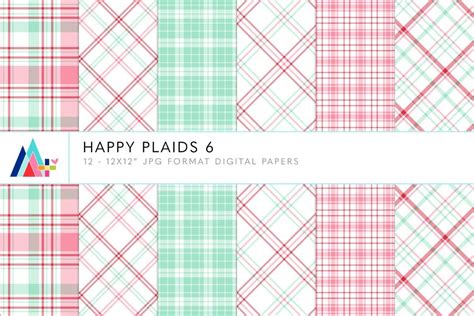 Happy Plaids Digital Papers Graphic By Miss Tiina Creative Fabrica