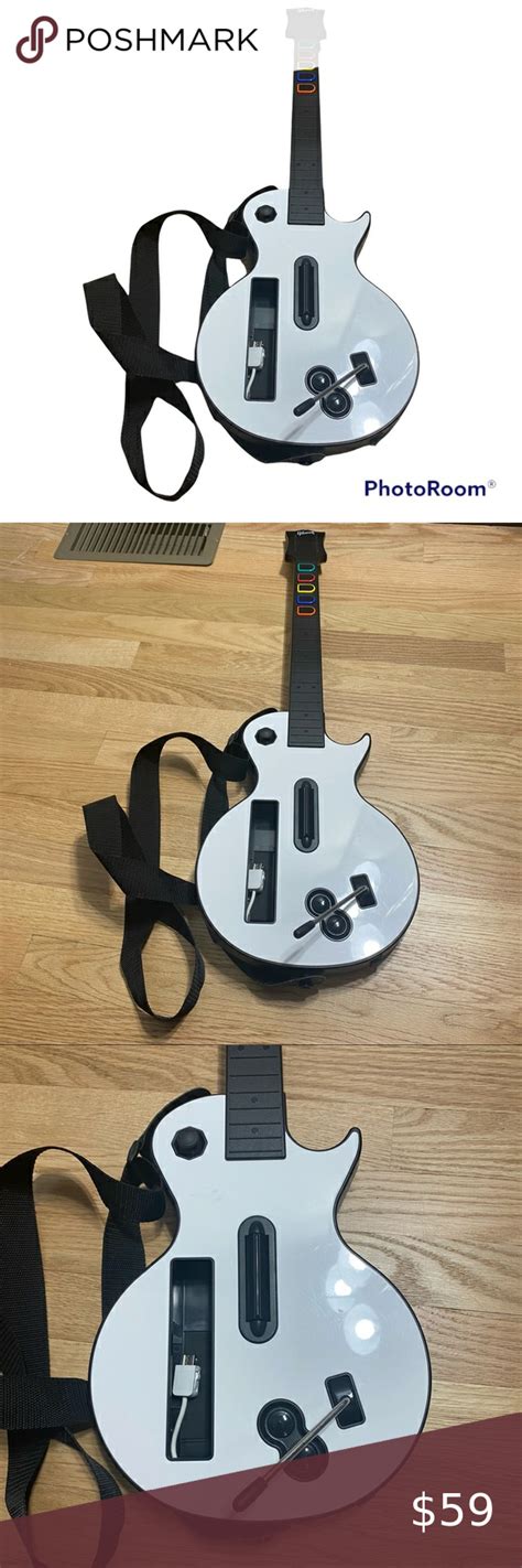 Guitar Hero Gibson Les Paul Nintendo Wii Controller White Black Video