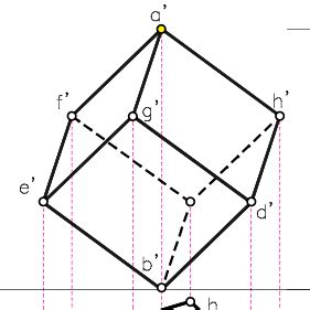 Hexaedro Representación desarrollo y secciones planas Dibujo