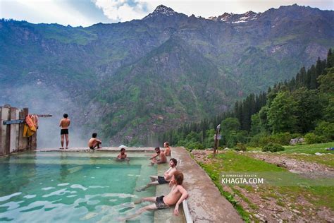 Tourists In The Pool Of Natural Hot Water Springs In Kheerganga A