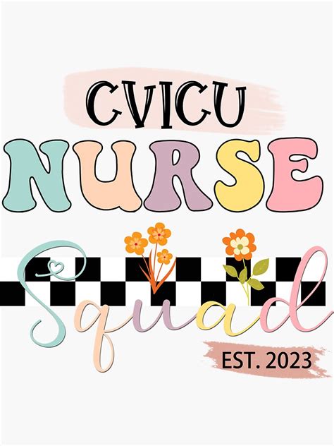 CVICU Nurse Squad EST 2023 Pastel Sticker For Sale By Karry Pat