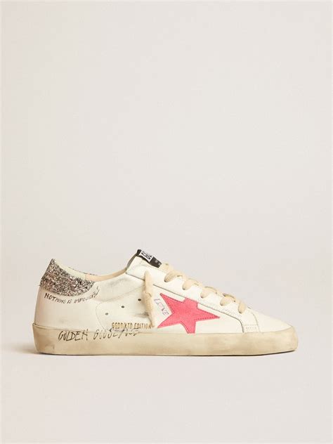 Golden Goose Super Star Ltd With Fluorescent Lobster Suede Star And