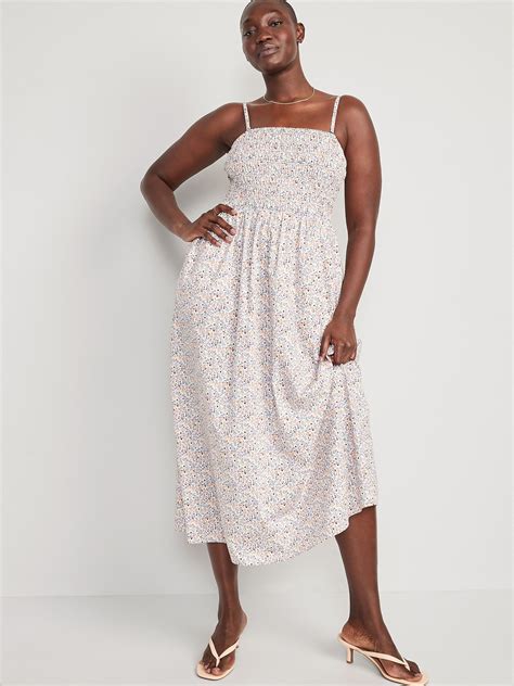 Fit And Flare Smocked Maxi Cami Dress Old Navy