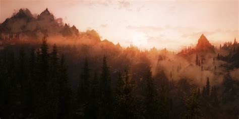 Wallpaper Sunlight Trees Forest Mountains Video Games Sunset