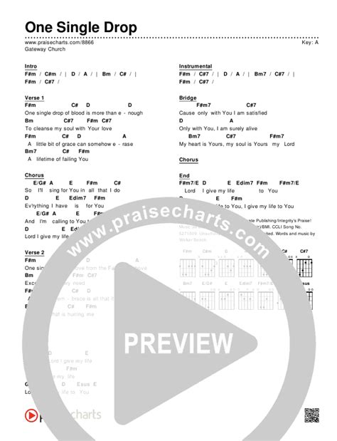 One Single Drop Chords Pdf Gateway Worship Praisecharts