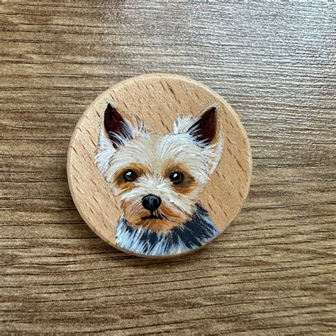 Yorkshire Terrier Hand Painted Pet Badge Pet Dog Yorkie Etsy