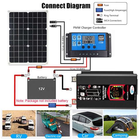 220V 6000W Solar Panel Kit Complete Solar Power Generator 60A Home Grid