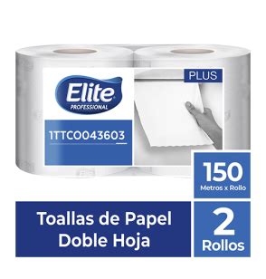 Toalla De Mano Elite Rollo DH Blanca X 2 150 Mts 1TTCO043603