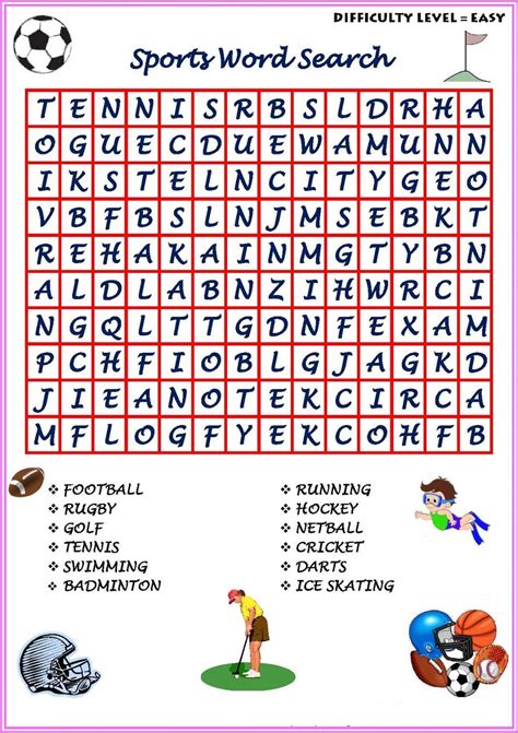 Printable Sports Word Search