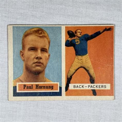 Topps Paul Hornung Rookie Card Rc Football Green Bay Packers