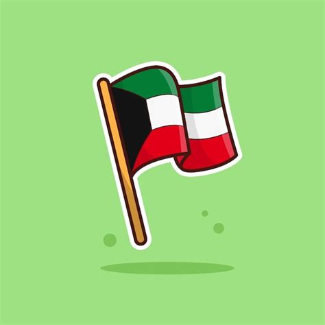 Premium Vector Kuwait National Flag Cartoon Vector Illustration