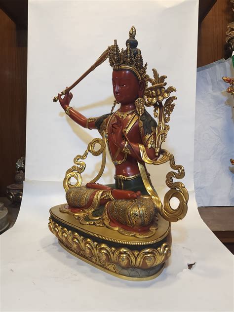 High Quality Tibetan Buddhist Handmade Statue Of Manjushree Full