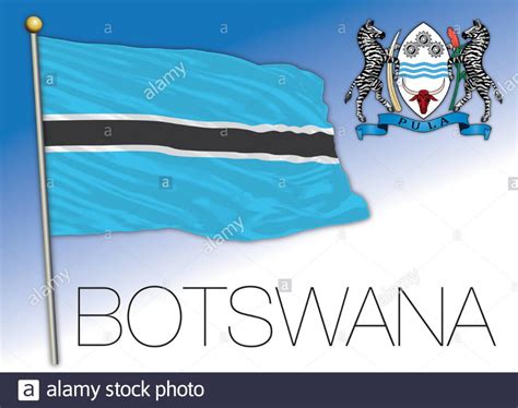 Botswana official national flag and coat of arms, african country, vector illustration Stock ...