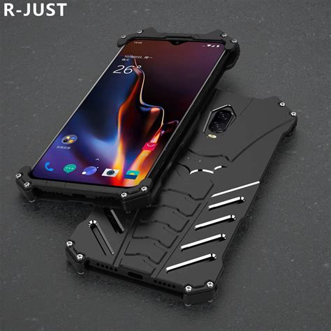 R Just For Oneplus 6T Cover Case Luxury Hard Metal Aluminum Alloy