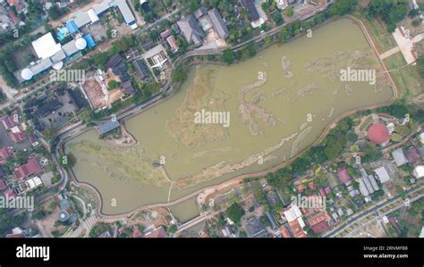 Aerial View of the Miniature of Indonesia Map, Taman Mini Indonesia ...