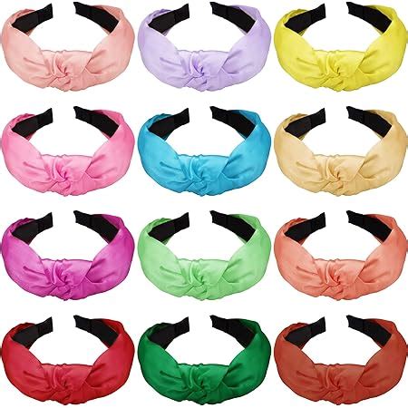 Amazon SIQUK 15 Pieces Wide Headband Knot Turban Headbands Silk