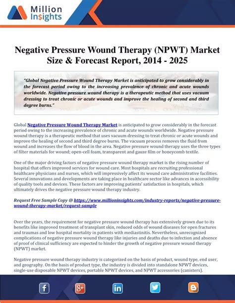 PPT Negative Pressure Wound Therapy NPWT Market Future Trends And