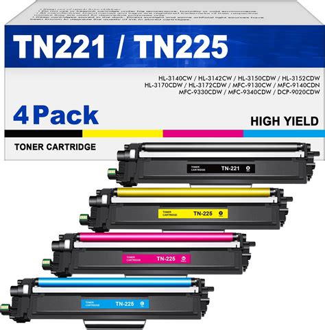 Amazon Tn Tn Bk C M Y Toner Cartridge Set Tn Tn